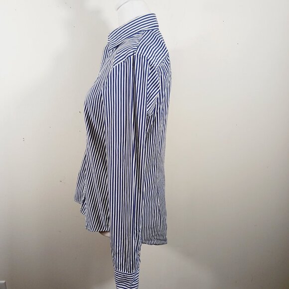Ralph Lauren Slim Fit Navy & White Pin Stripe Shirt, Cotton , Size 10, Preppy - Picture 6 of 16